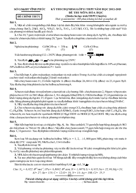 Đề thi Kỳ thi chọn học sinh giỏi lớp 11 THPT năm học 2012 - 2013 đề thi môn Hóa học